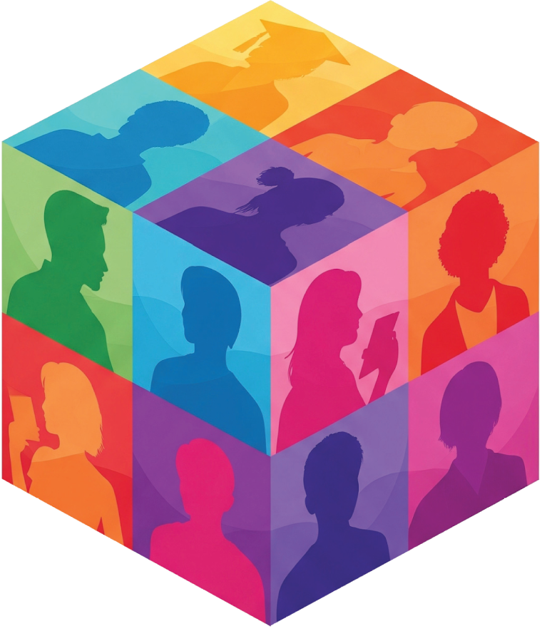 Third Force cube of diverse people