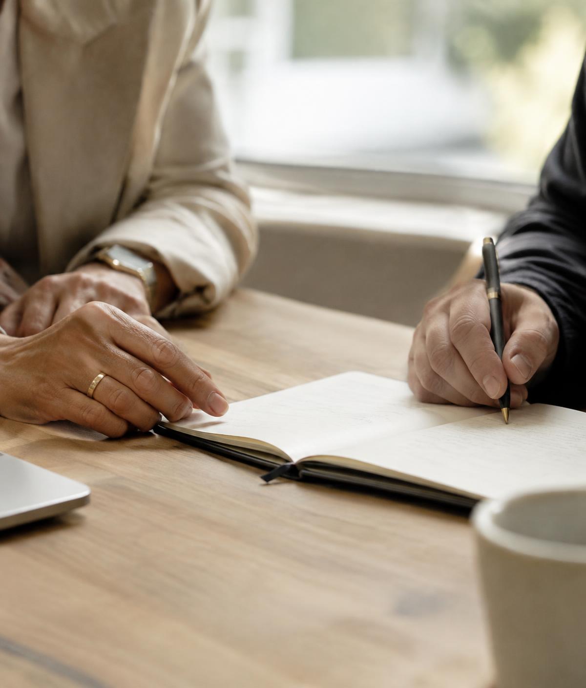 A mentor and a young professional working together
